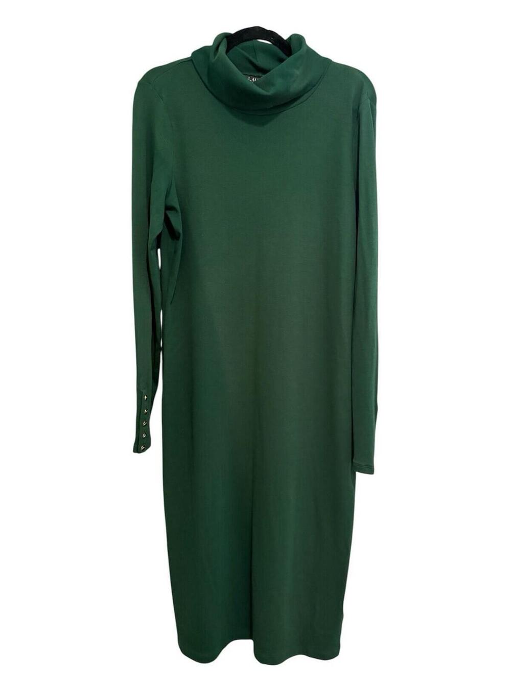 Lauren Ralph Lauren Women’s 16 NWT Dk Green Lightweight Turtleneck Sweater Dress